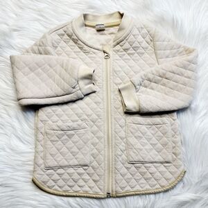 SHEIN Quilted Zip Up Jacket Cream Size 4